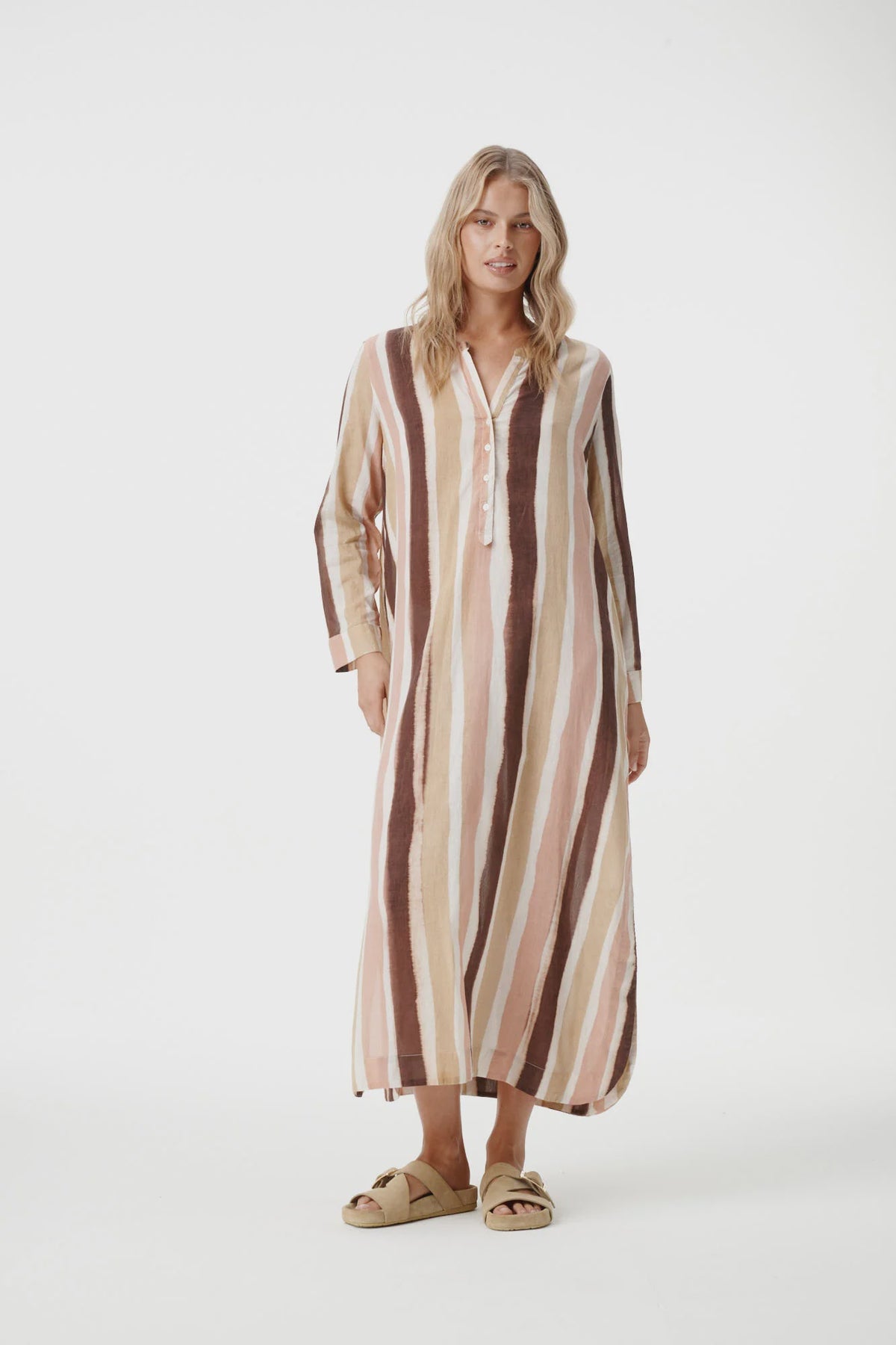 ONESEASON | BAZAAR STRIPE - BLUSH / CHOCOLATE
