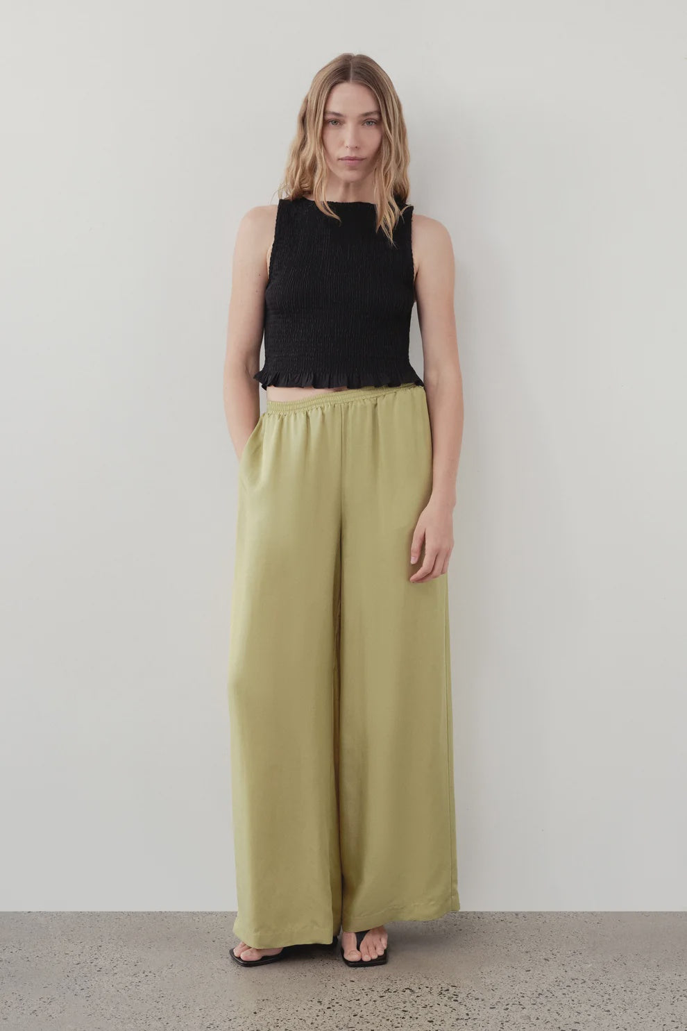 NUDE LUCY | TILLY TENCEL PANT - WASABI