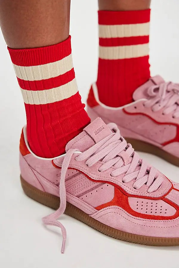 ALOHAS | RIFE SEA PINK LEATHER SNEAKERS