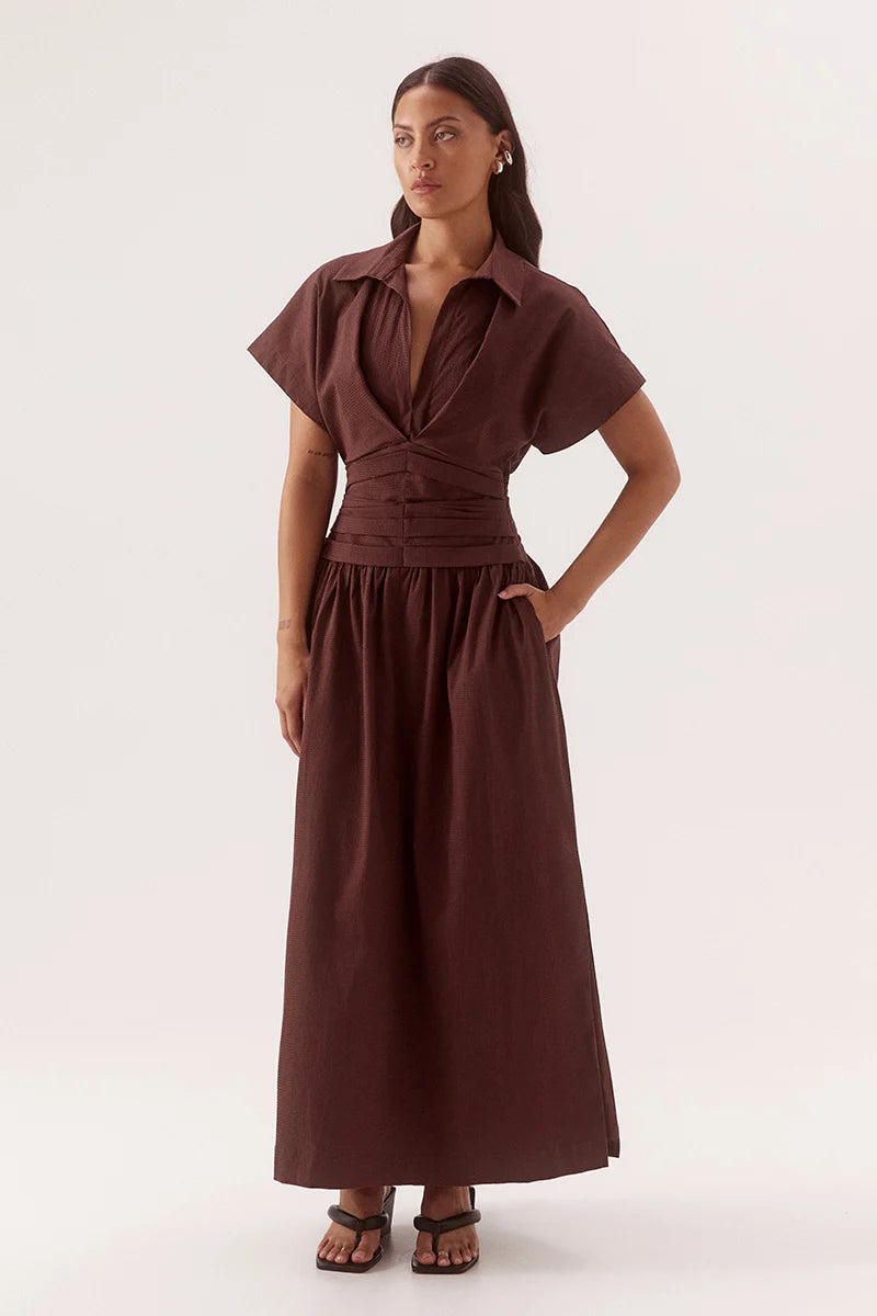 SOVERE STUDIO | LYRA DRESS - CHOCOLATE