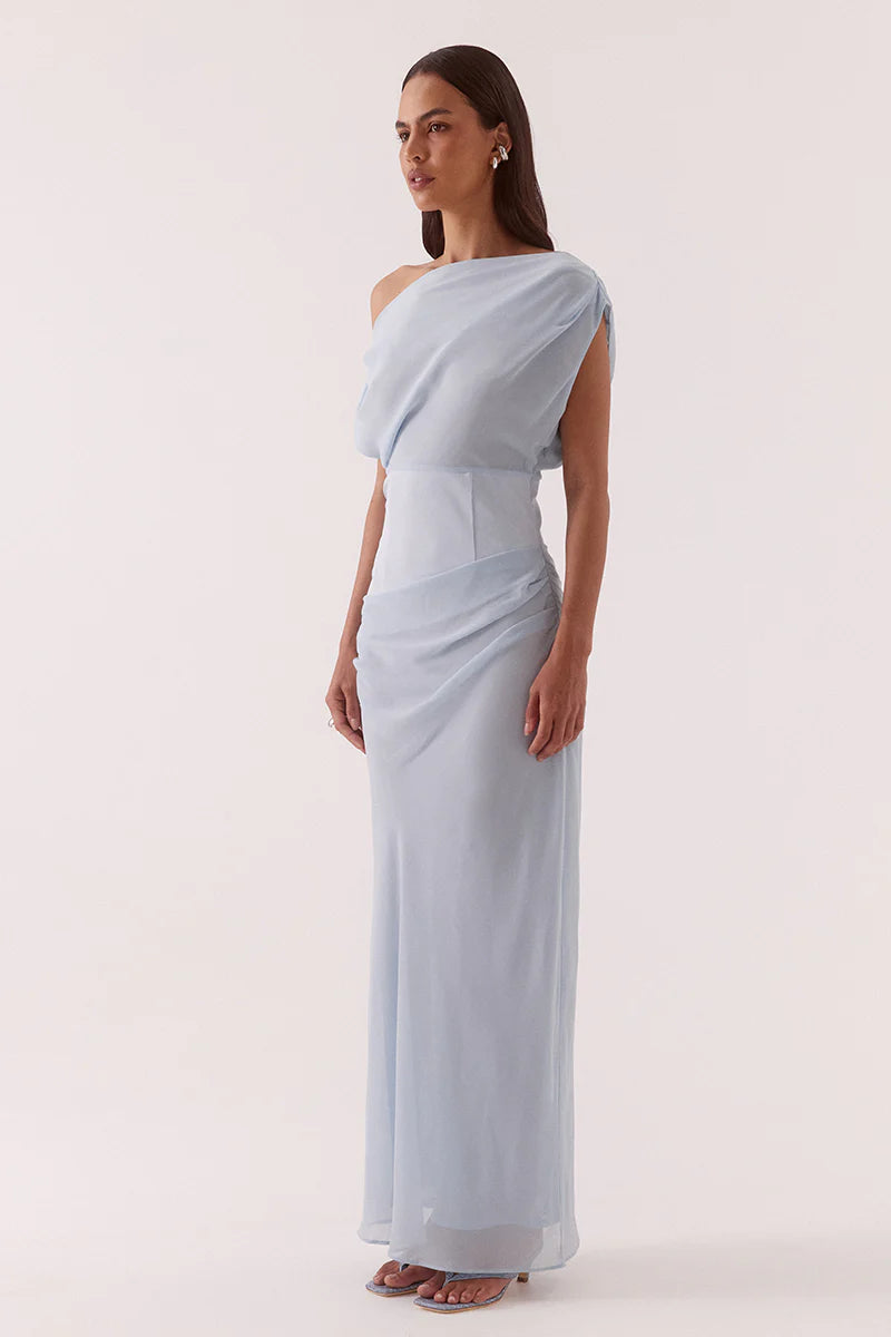 SOVERE | ADA OFF SHOULDER DRESS - WHISPER BLUE