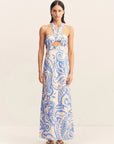 SHONA JOY | FRANCIS RUCHED HALTER MIDI DRESS