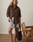 CERES LIFE | PETA OVERSIZED SHIRT - BRUNETTE BROWN