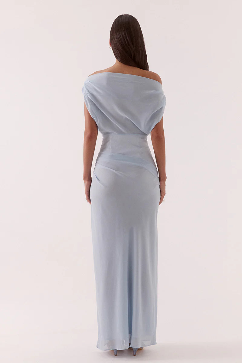 SOVERE | ADA OFF SHOULDER DRESS - WHISPER BLUE