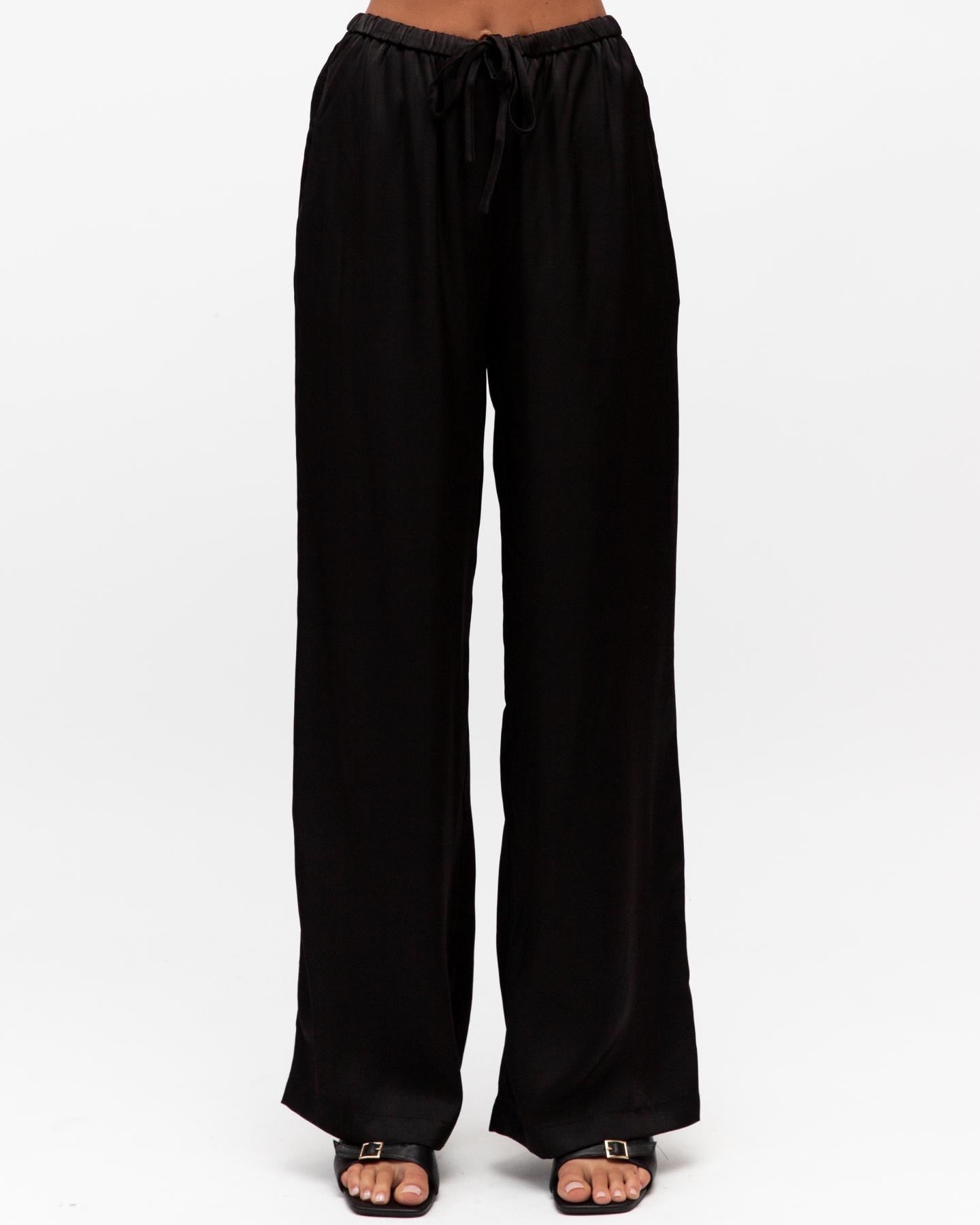 MINT | TEXTURED PANTS - BLACK