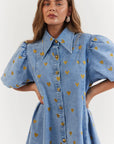 LA BOHEME GIRLS | PEYTON MINI DRESS - DENIM HEARTS