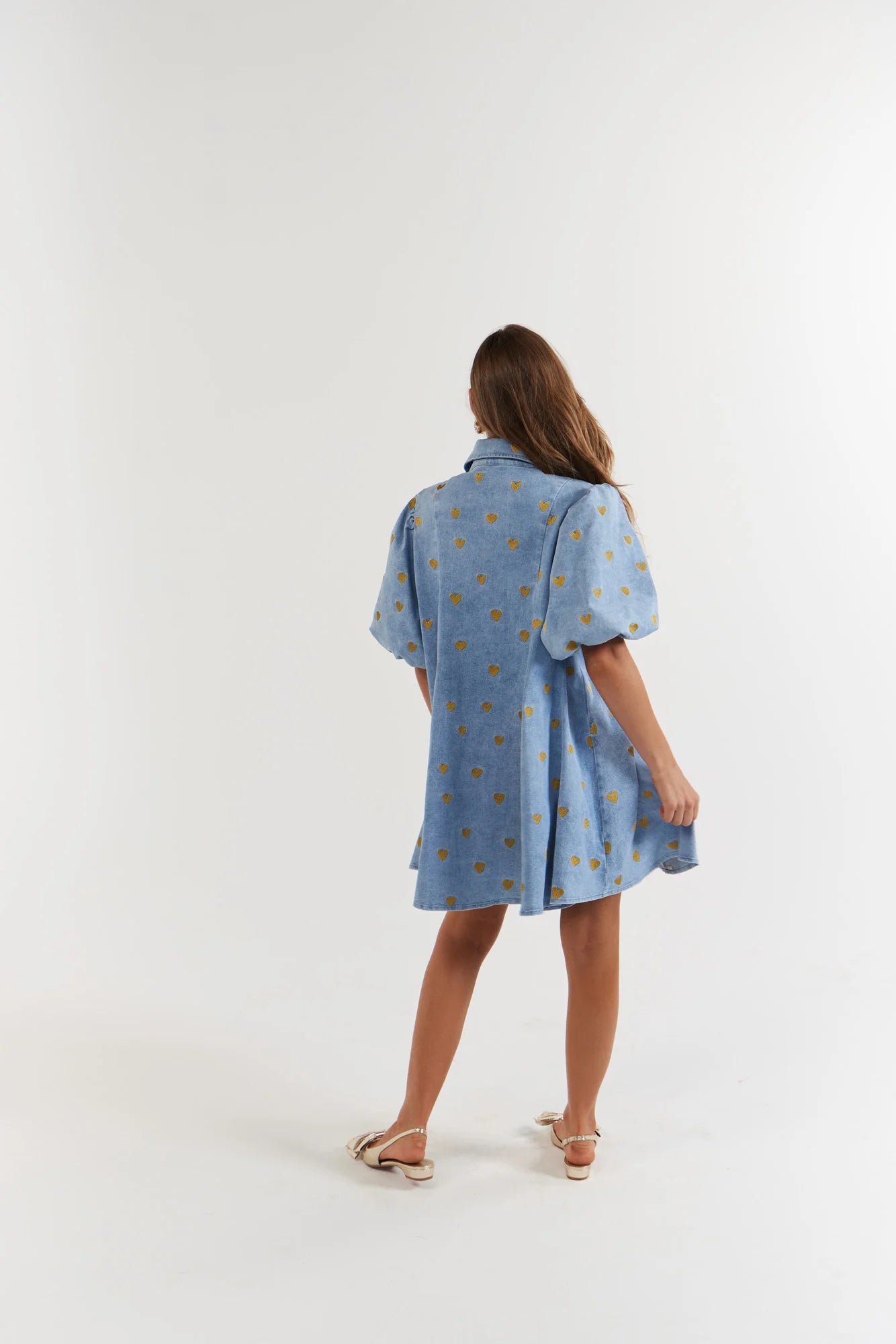 LA BOHEME GIRLS | PEYTON MINI DRESS - DENIM HEARTS