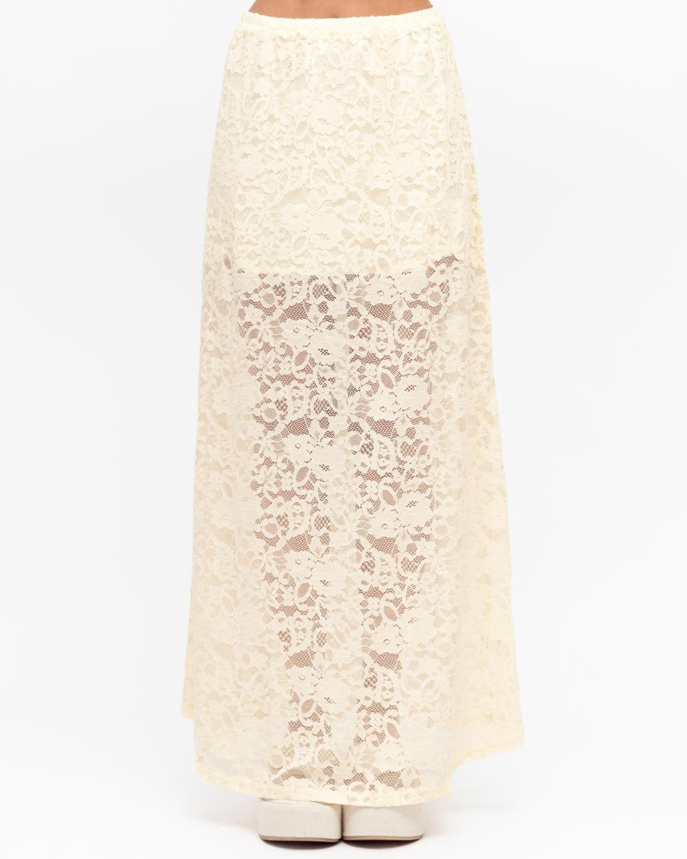 MINT | EDIE LACE MAXI SKIRT - CREAM