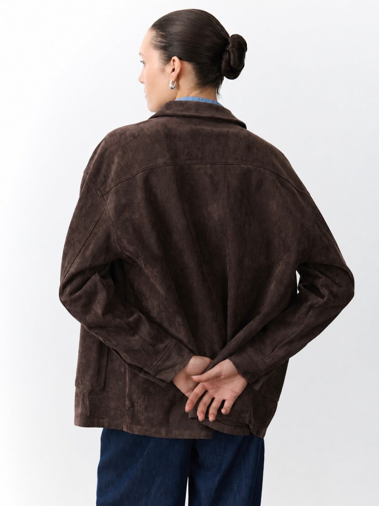 LITTLE LIES | SUEDE SHACKET - CHOCOLATE