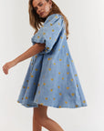 LA BOHEME GIRLS | PEYTON MINI DRESS - DENIM HEARTS