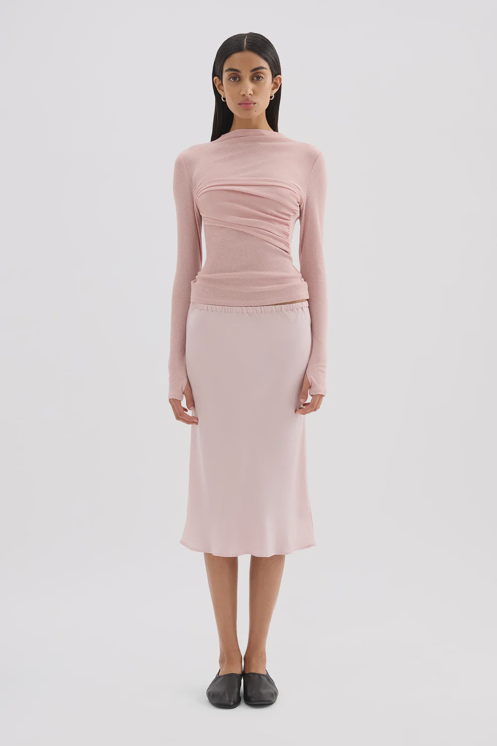 NUDE LUCY | ASTER L/S MESH TOP - BLUSH