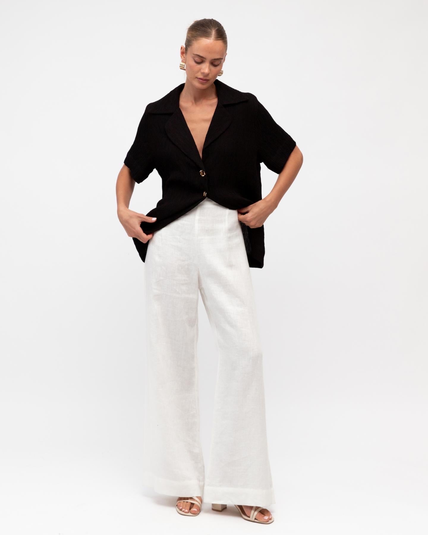 MINT | TEXTURED SHIRT - BLACK