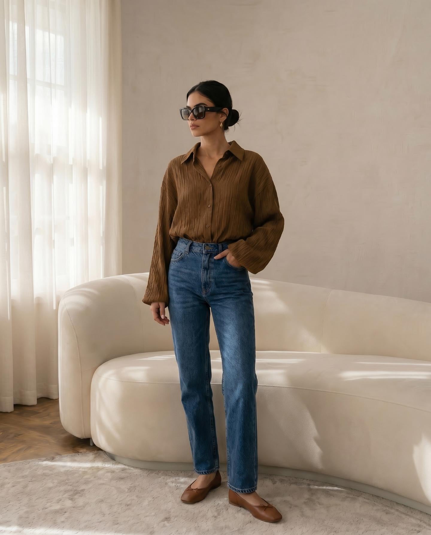 MINT | TIA BALLOON SLEEVE SHIRT