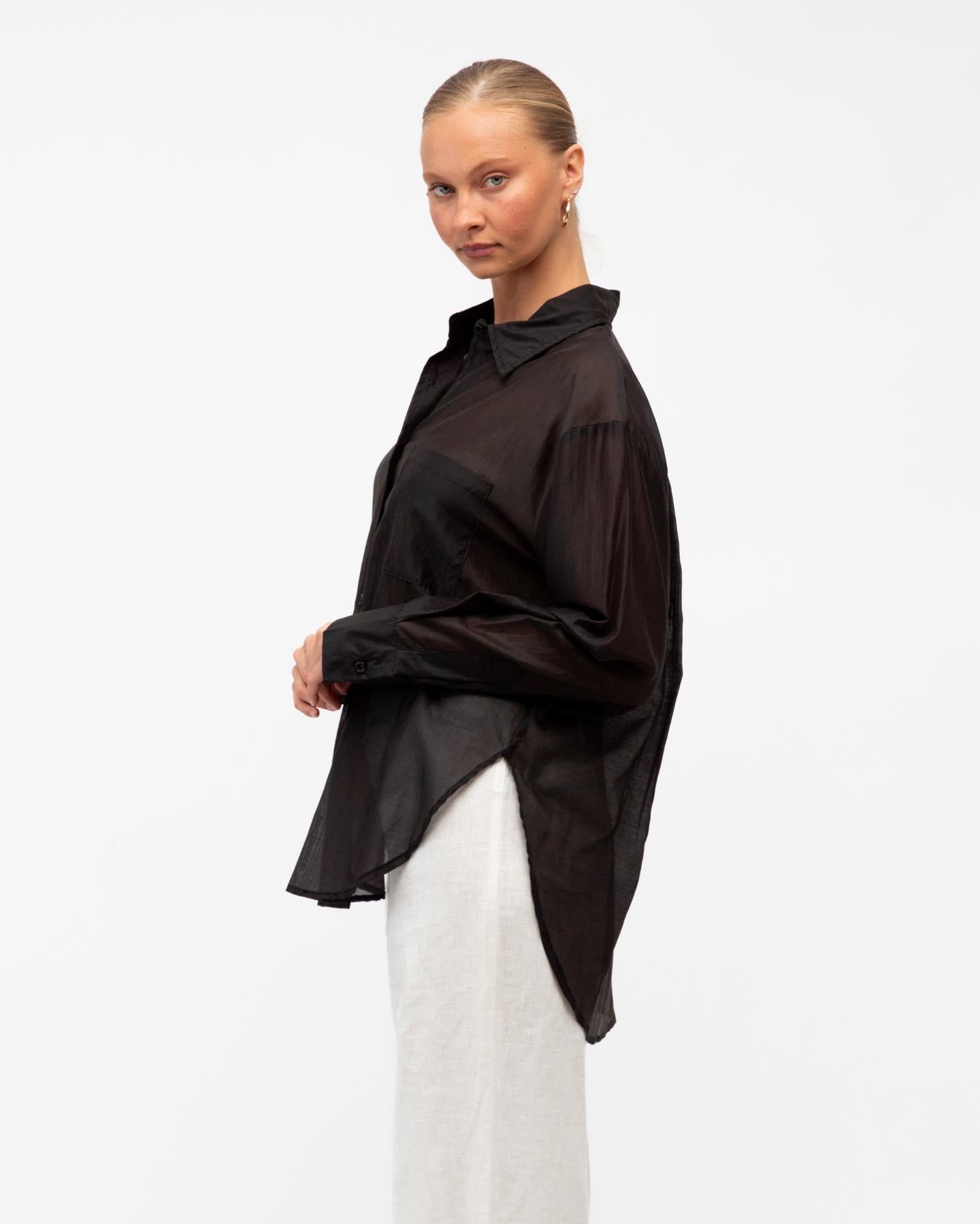 MINT | SHEER SHIRT - BLACK