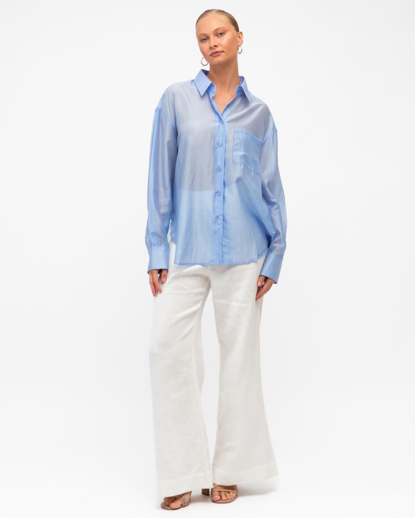 MINT | SHEER SHIRT - SKY BLUE