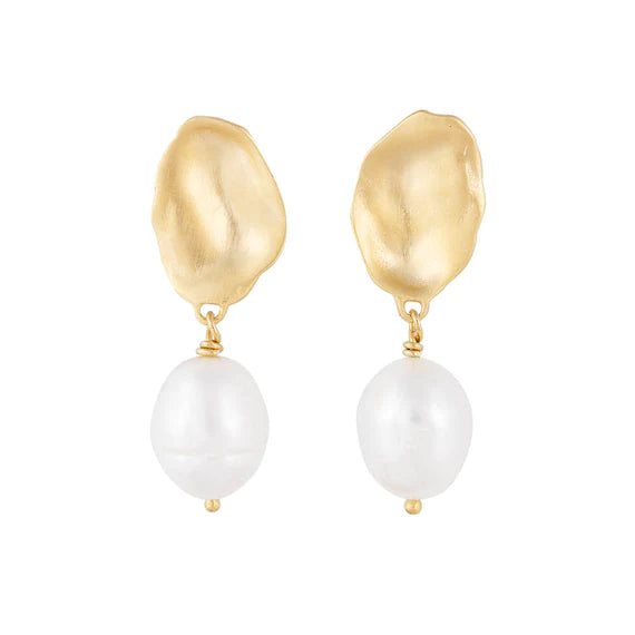 FAIRLEY | GOLDEN SEASHELL PEARL DROPS