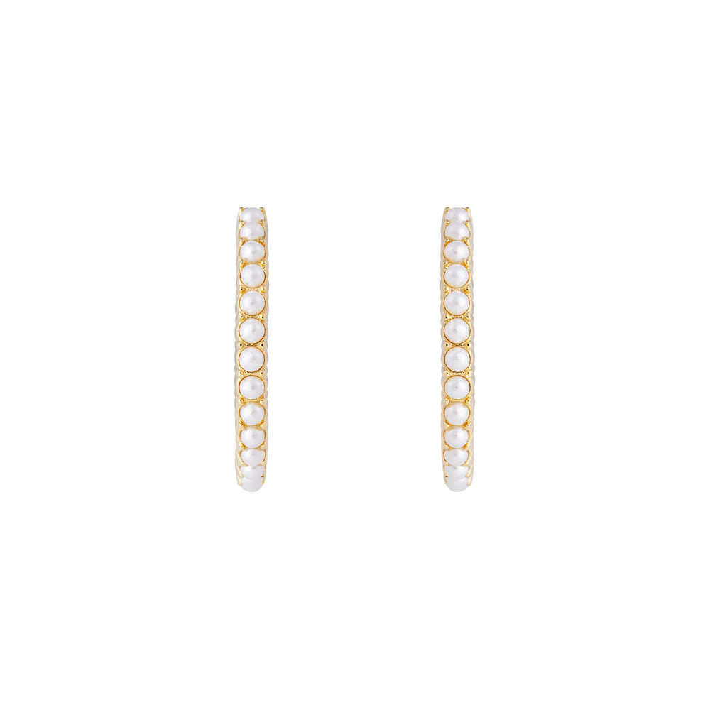 FAIRLEY | SLIM CRYSTAL PEARL MAXI HOOP