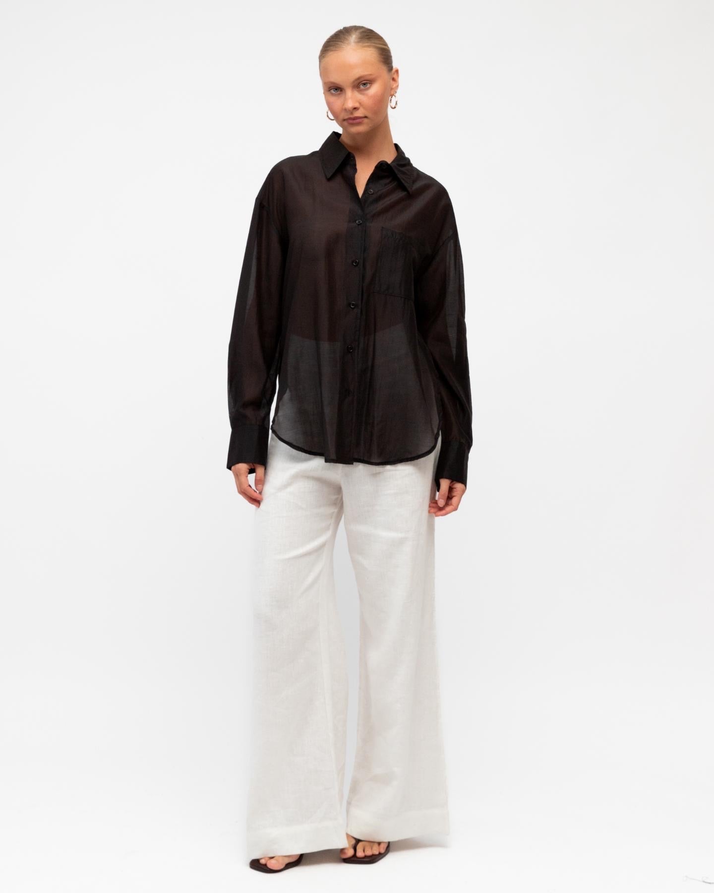 MINT | SHEER SHIRT - BLACK