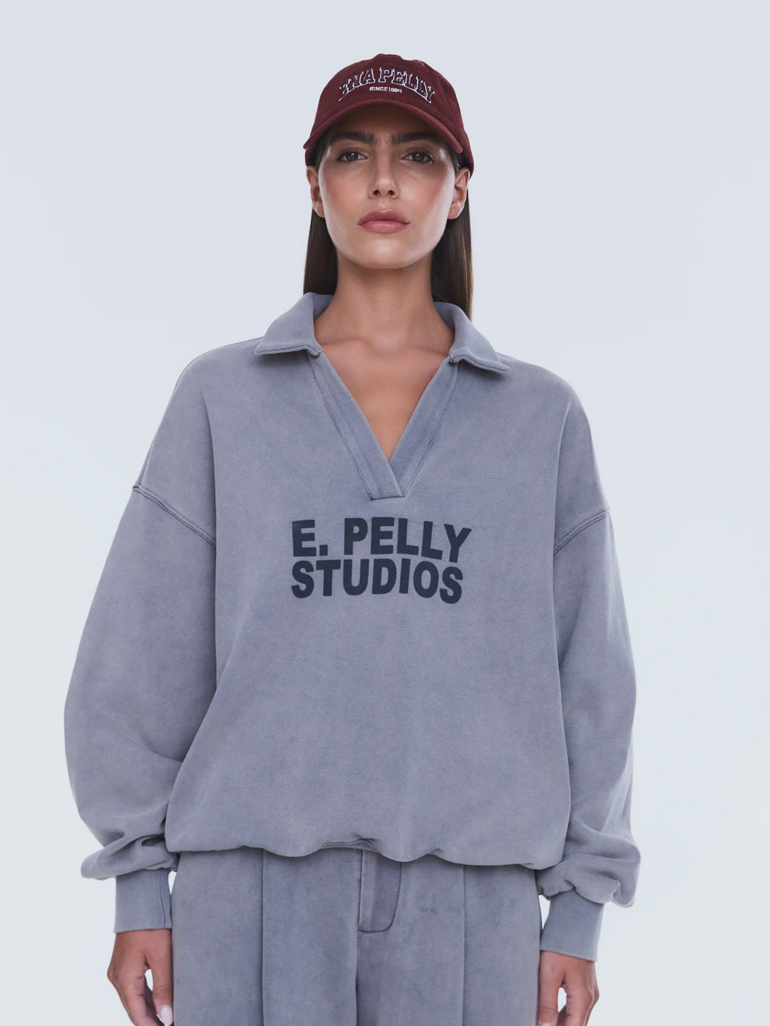 ENA PELLY | IVA JERSEY POLO - DOVE GREY