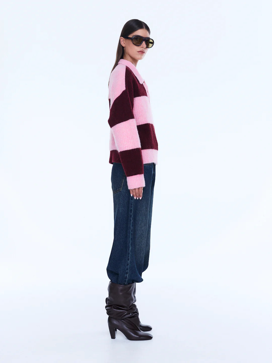 ENA PELLY | MIKAELA KNIT SWEATER - CHERRY STRIPE