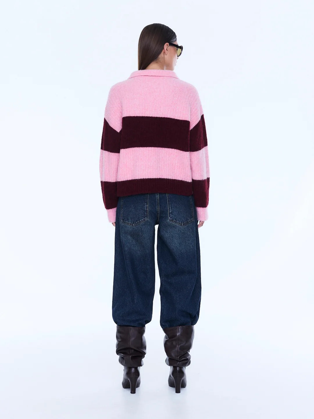 ENA PELLY | MIKAELA KNIT SWEATER - CHERRY STRIPE
