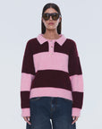 ENA PELLY | MIKAELA KNIT SWEATER - CHERRY STRIPE