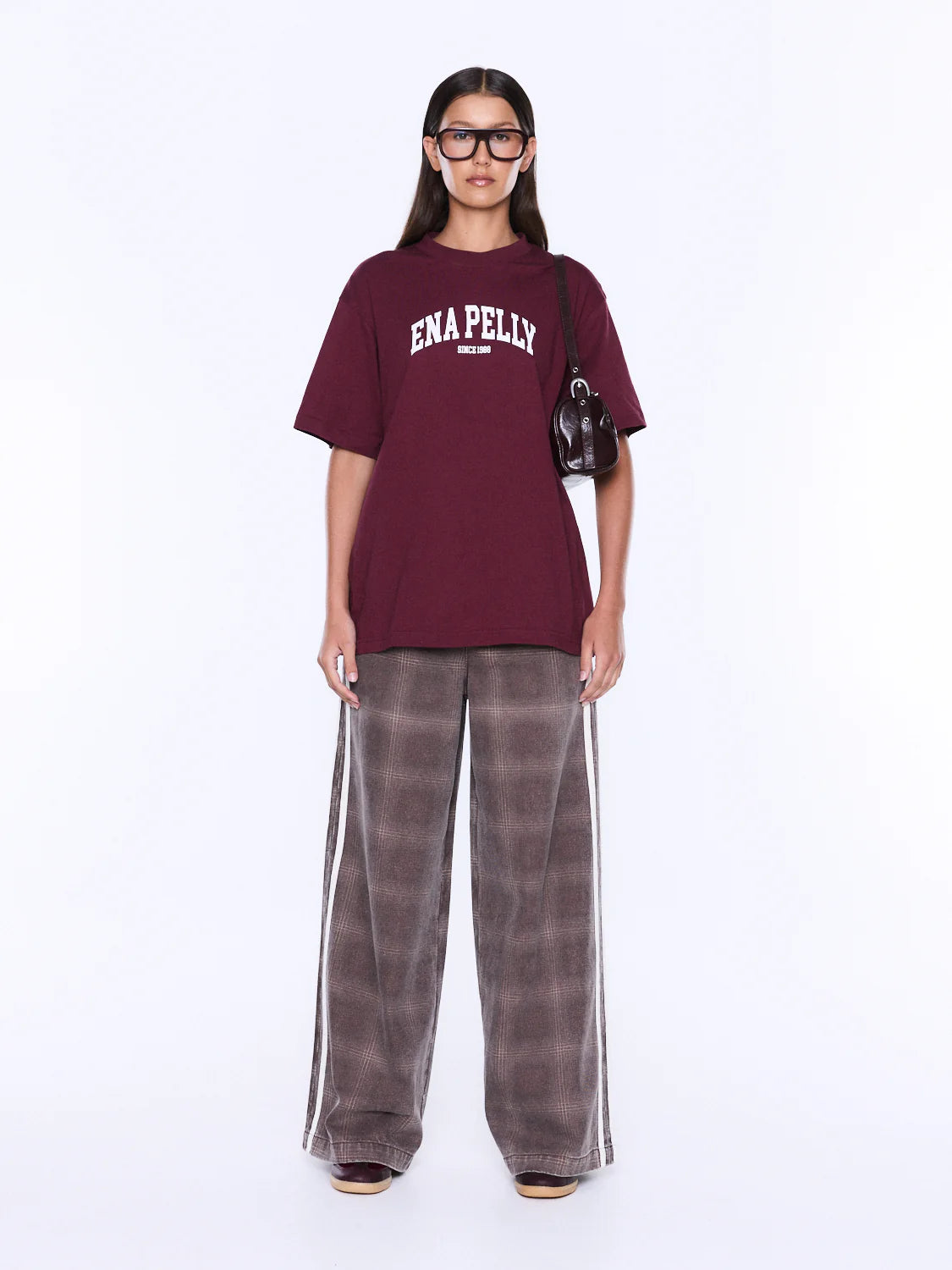 ENA PELLY | IVY RELAXED TEE - BURGUNDY