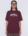 ENA PELLY | IVY RELAXED TEE - BURGUNDY