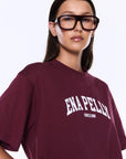 ENA PELLY | IVY RELAXED TEE - BURGUNDY