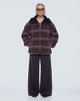 ENA PELLY | WINNIE QTR ZIP - BURGUNDY STRIPE