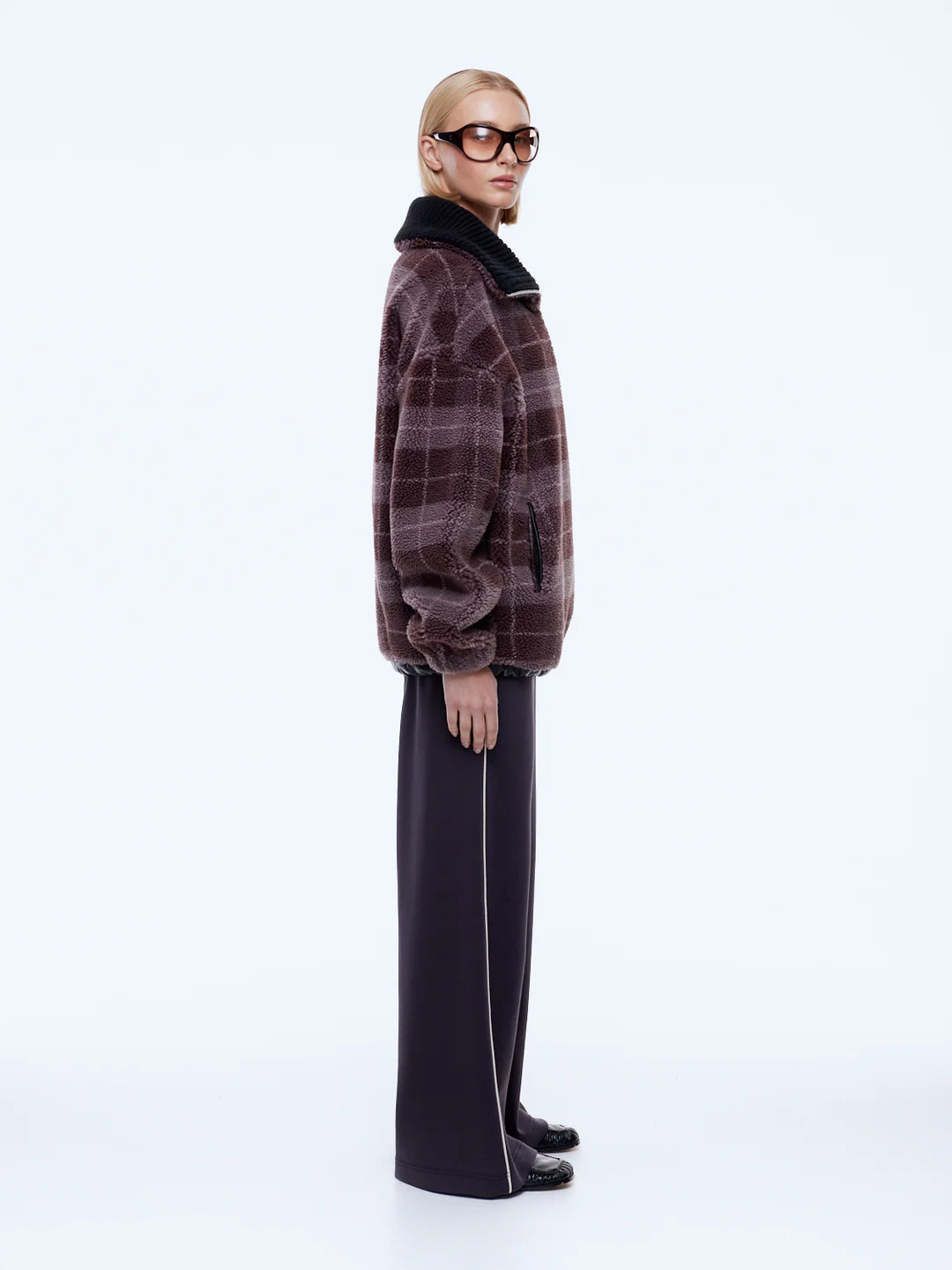 ENA PELLY | WINNIE QTR ZIP - BURGUNDY STRIPE