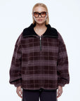 ENA PELLY | WINNIE QTR ZIP - BURGUNDY STRIPE