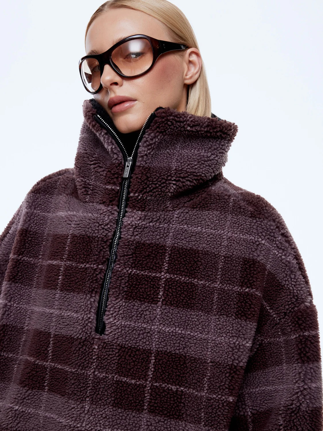 ENA PELLY | WINNIE QTR ZIP - BURGUNDY STRIPE