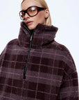 ENA PELLY | WINNIE QTR ZIP - BURGUNDY STRIPE