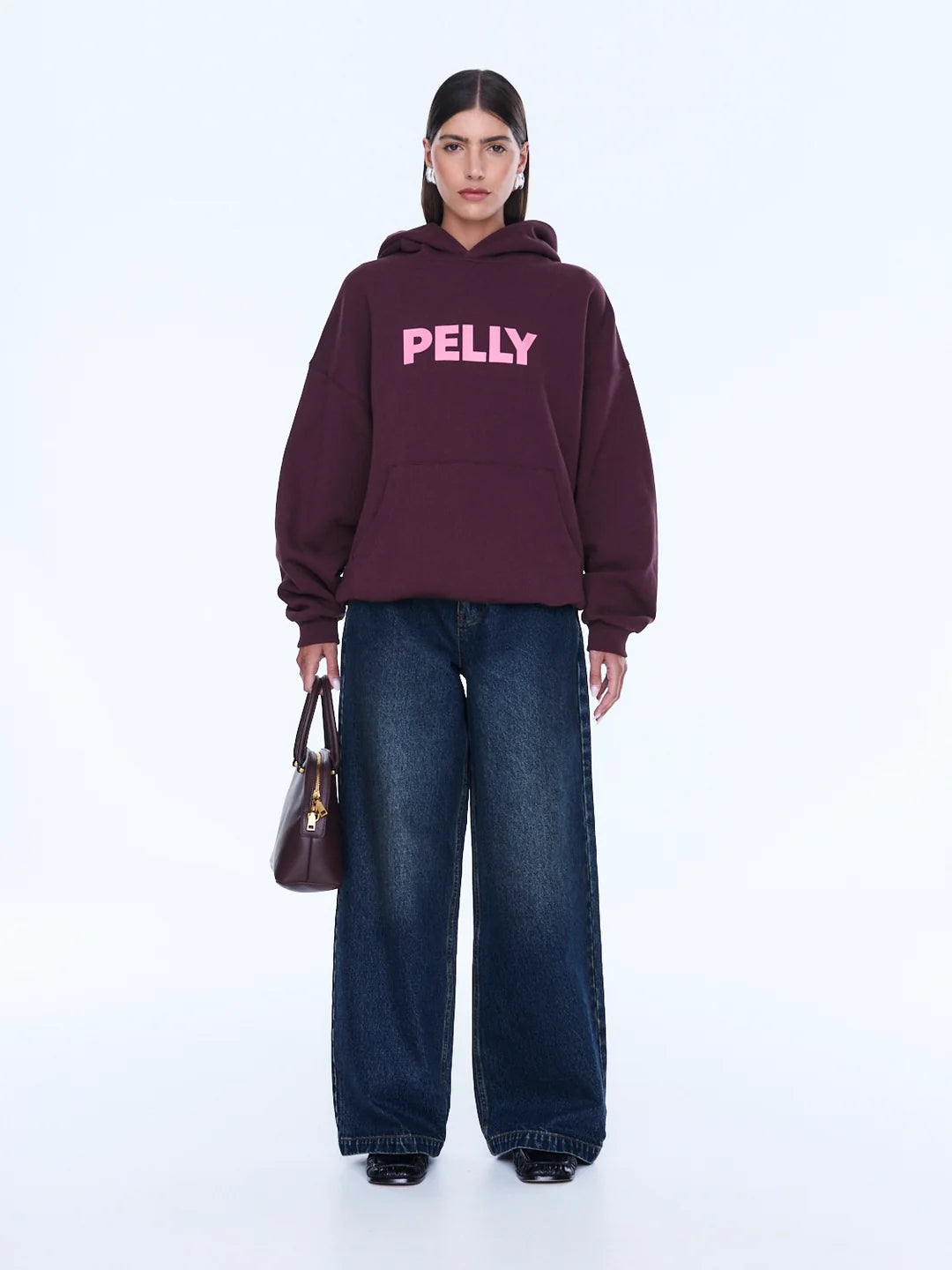 ENA PELLY | VARSITY HOODIE - DEEP CHERRY RED