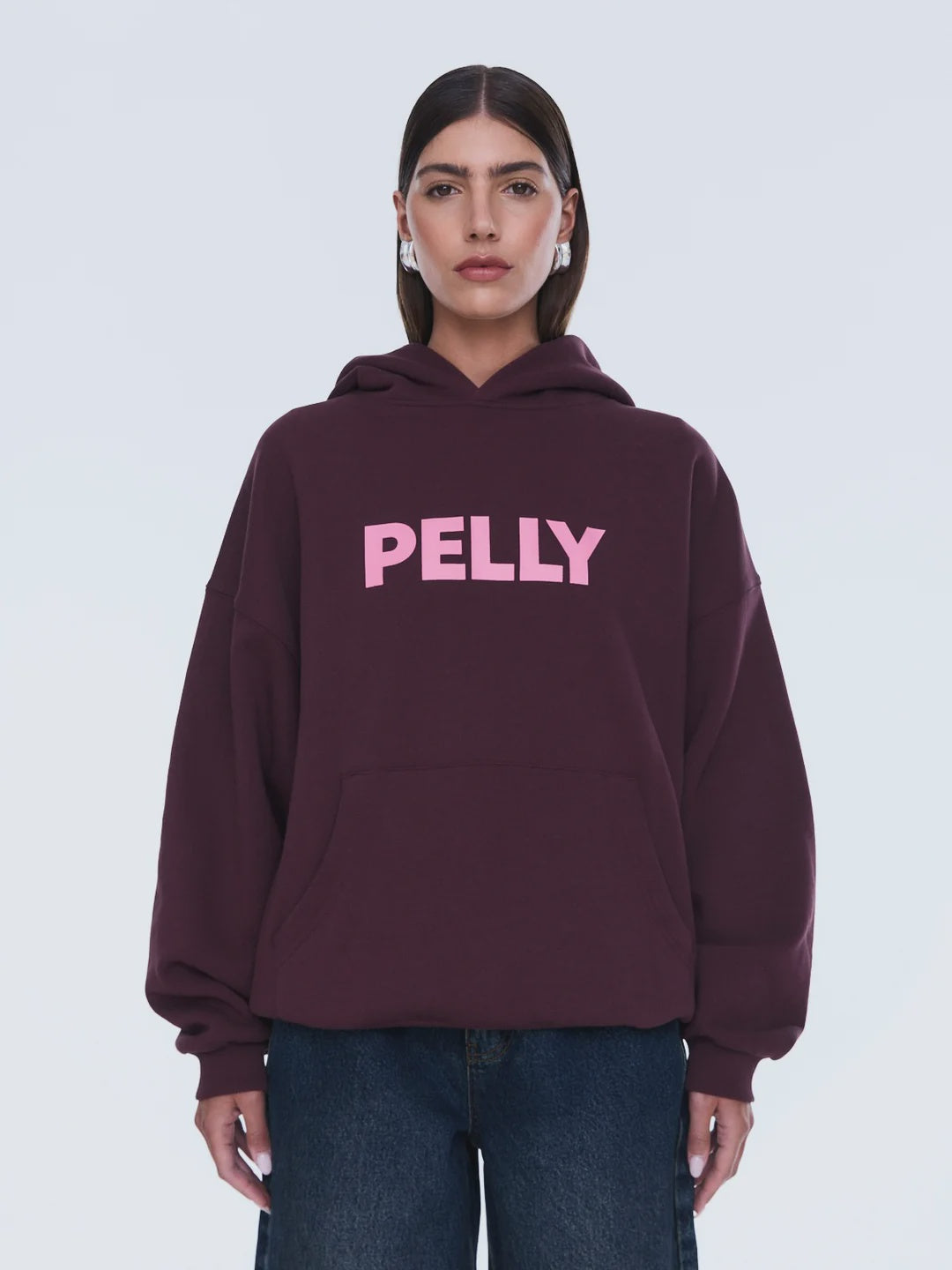ENA PELLY | VARSITY HOODIE - DEEP CHERRY RED