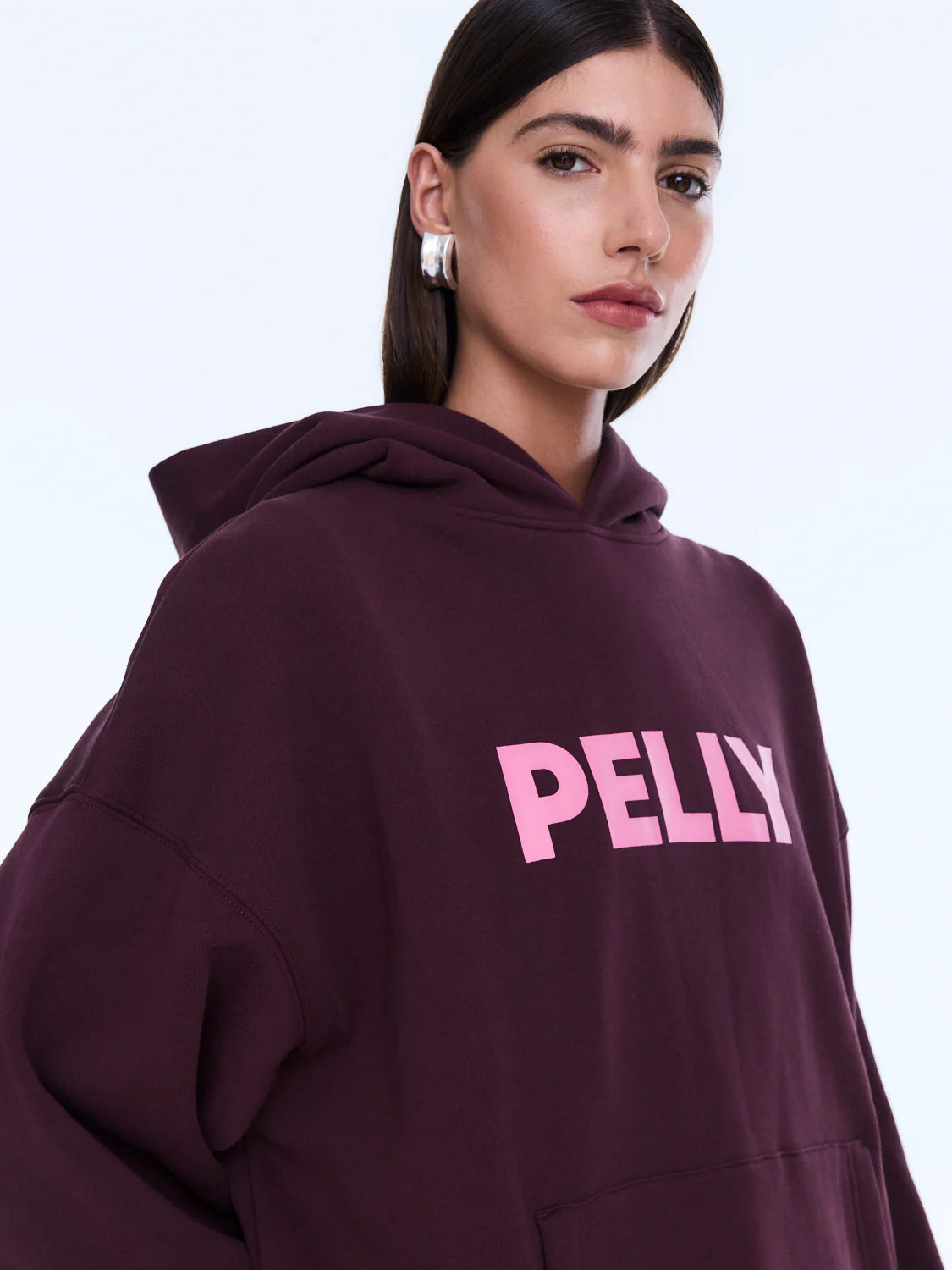ENA PELLY | VARSITY HOODIE - DEEP CHERRY RED