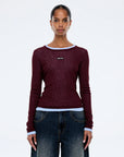 ENA PELLY | BLAIR LONG SLEEVE TOP - DEEP CHERRY RED
