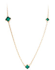 FAIRLEY | GREEN AGATE CLOVER NECKLACE