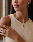 FAIRLEY | GREEN AGATE CLOVER NECKLACE