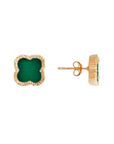 FAIRLEY | GREEN AGATE CLOVER STUDS