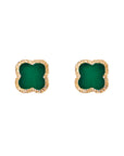 FAIRLEY | GREEN AGATE CLOVER STUDS