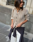 CERES LIFE | HEIDI CABLE KNIT CARDI - OAT