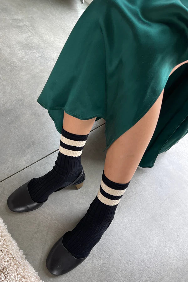 LE BON SHOPPE | HER VARSITY SOCKS - BLACK