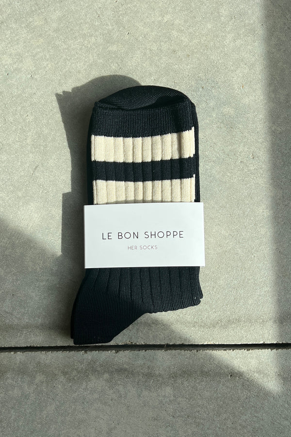 LE BON SHOPPE | HER VARSITY SOCKS - BLACK