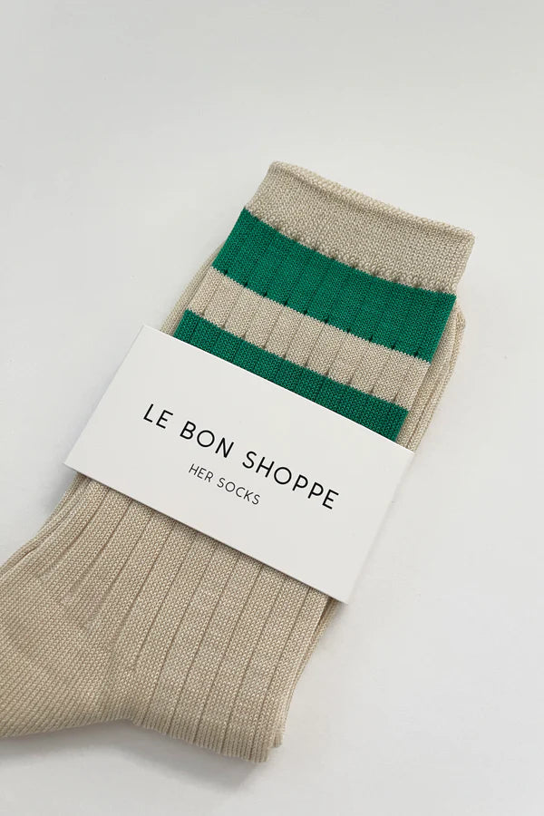 LE BON SHOPPE | HER VARSITY SOCKS - GREEN