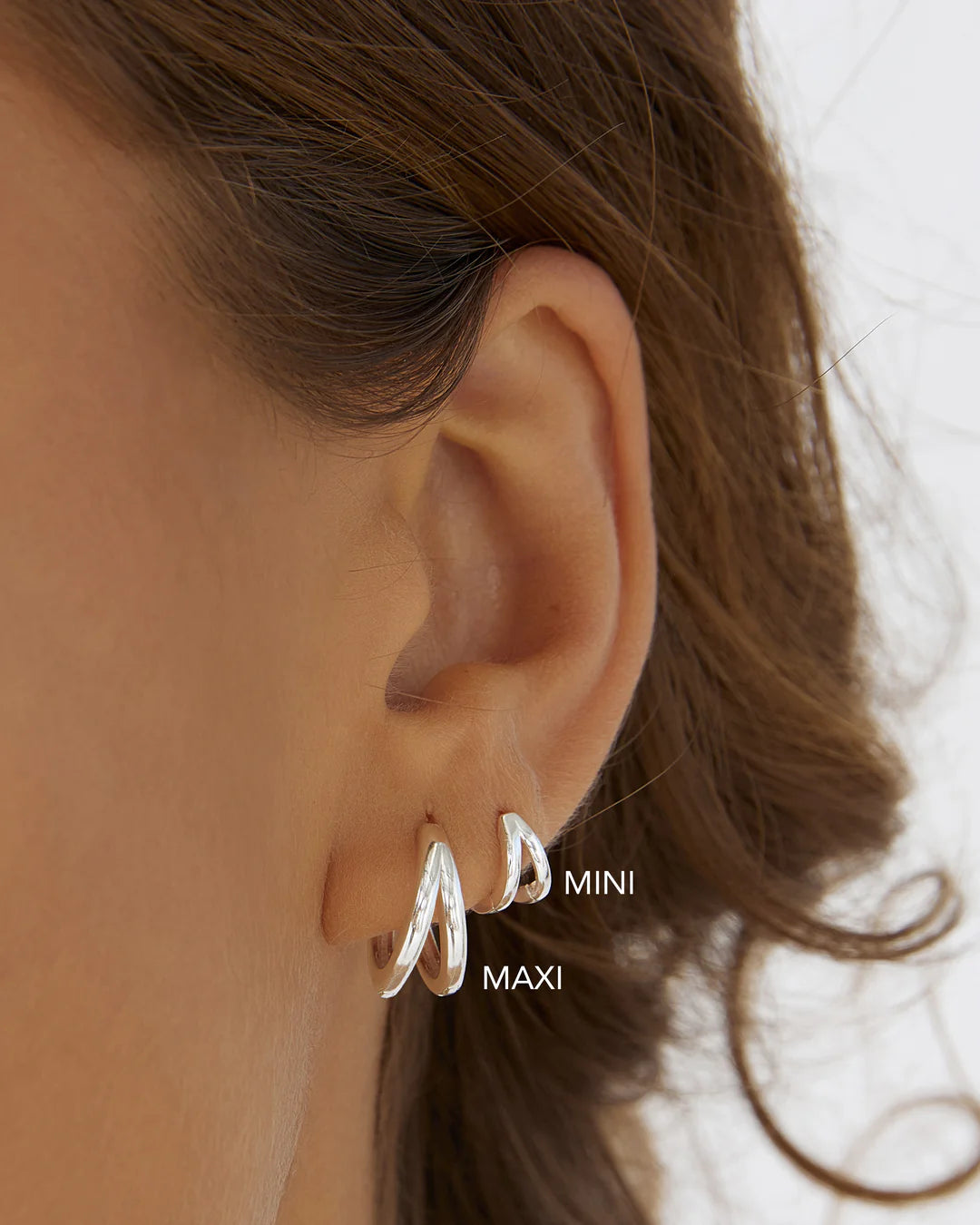 ARMS OF EVE | JEAN SILVER HUGGIE EARRINGS