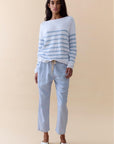 LITTLE LIES | BOBBIE TOP - SOFT BLUE / WHITE STRIPE