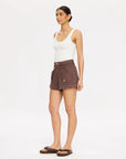 KIVARI | CELENE DENIM SHORT - CHOCOLATE