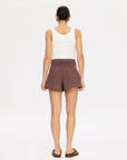 KIVARI | CELENE DENIM SHORT - CHOCOLATE